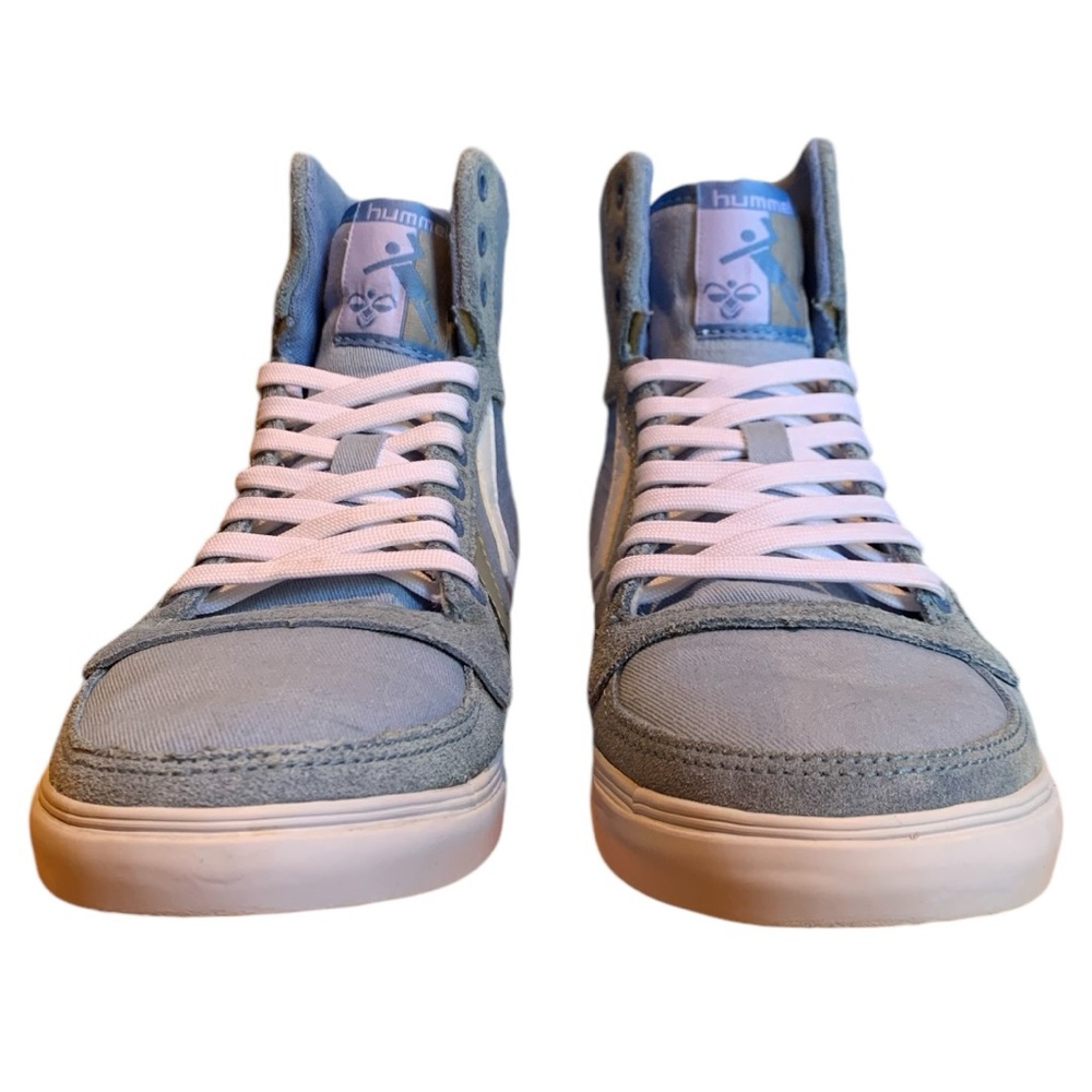 Hummel Slimmer Stadil High Top Sneakers Blue White Retro Streetwear EU 37 Unisex - Picture 10 of 14